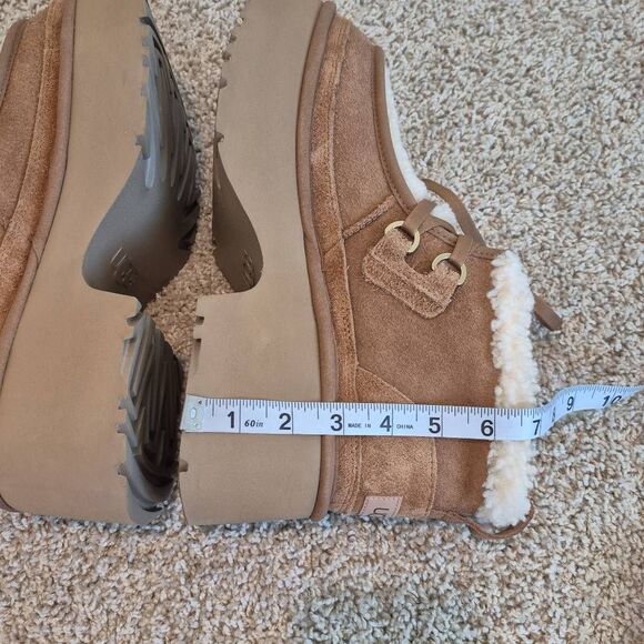 UGG CLASSIC PLATFORM CHESTNUT SUEDE ANKLE BOOTS SHOE SIZE 8 - Picture 7 of 8